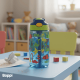 Botella Tritan Kids Antiderrame 480 ml Dinosaurios Azul Boppi 1 un