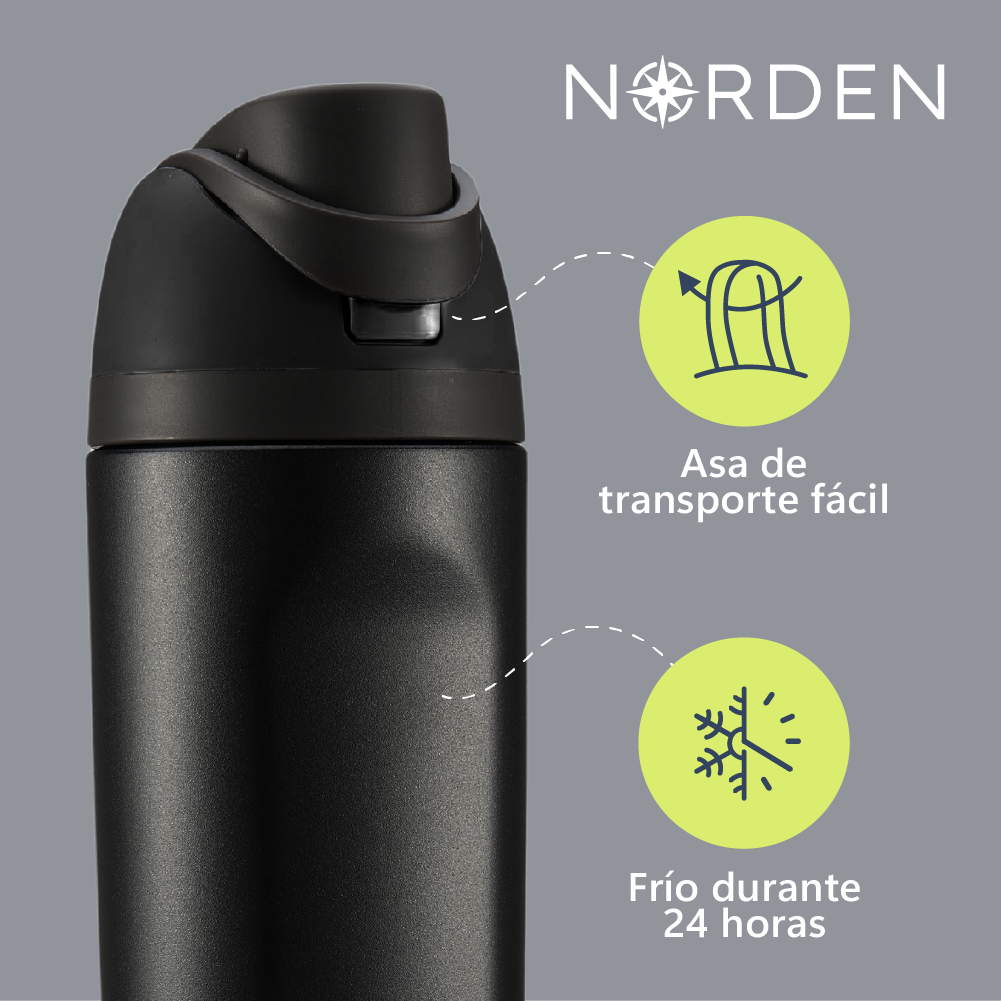 Botella Acero Inoxidable Black 600 ml Norden 1 un