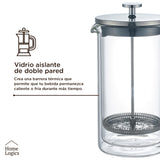 Cafetera Prensa Francesa Vidrio Doble Pared 1 L Home Logics 1 un