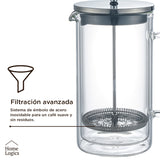 Cafetera Prensa Francesa Vidrio Doble Pared 1 L Home Logics 1 un