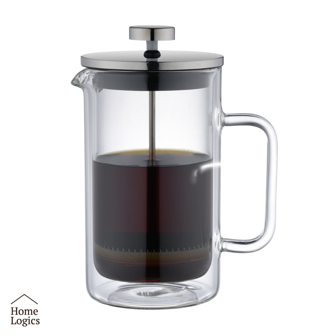 Cafetera Prensa Francesa Vidrio Doble Pared 600 ml Home Logics 1 un