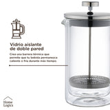 Cafetera Prensa Francesa Vidrio Doble Pared 600 ml Home Logics 1 un