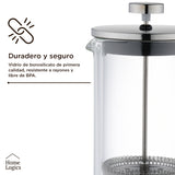 Cafetera Prensa Francesa Vidrio Doble Pared 600 ml Home Logics 1 un