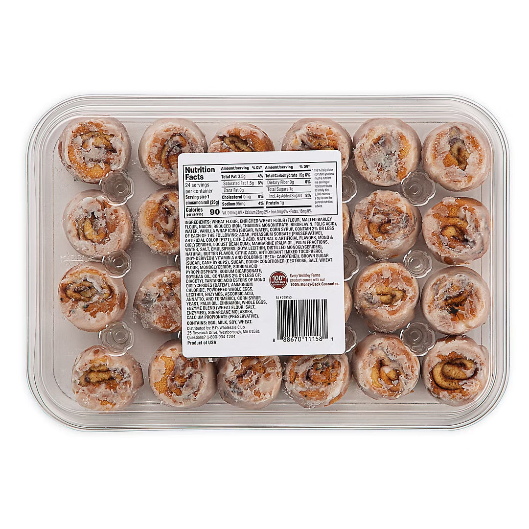 Donuts Cinnamon Rolls Mini Wellsley Farms 24 x 26 g
