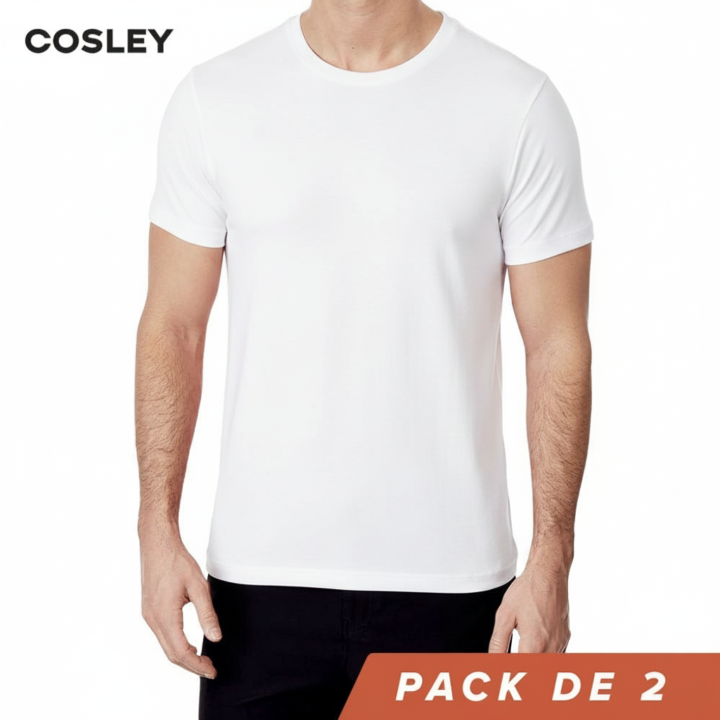Poleras Blancas Instant Cool Cuello Redondo Pack 2 Cosley 1 un