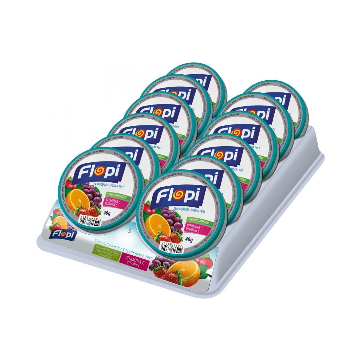 Caramelo sin Azúcar Multifruta Flopi 12 x 40 g