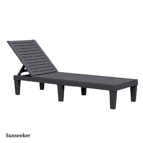 Reposera Reclinable Madera Plástica BlackWood 189 x 58 cm Sunseeker 1 un
