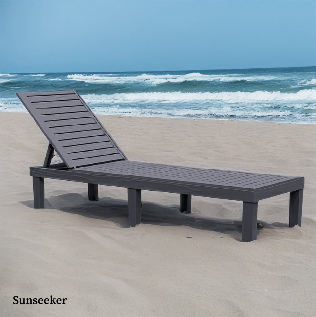 Reposera Reclinable Madera Plástica BlackWood 189 x 58 cm Sunseeker 1 un