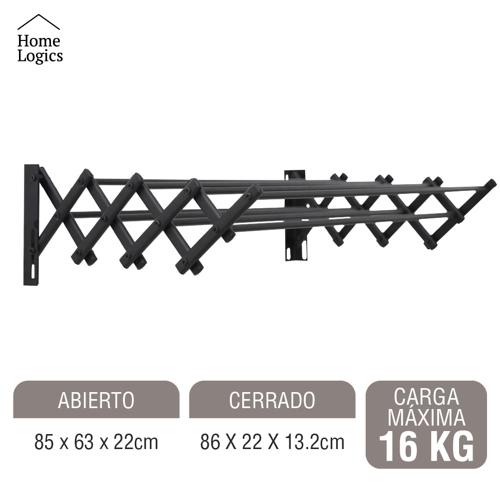 Secador Ropa Pared Extensible Retráctil Home Logics 1 un