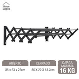 Secador Ropa Pared Extensible Retráctil Home Logics 1 un