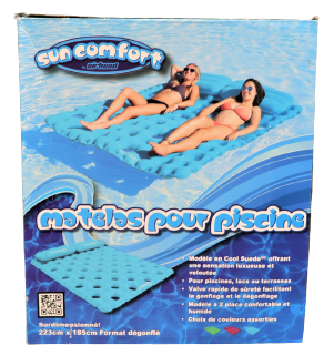 Colchón Inflable Piscina 2 Personas 224 X 185 Cm Azul Sun Comfort AIRHEAD 1 un