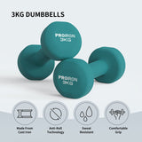 Set de 2 Mancuernas Neoprene Dumbbell 3 kg Proiron 1 un