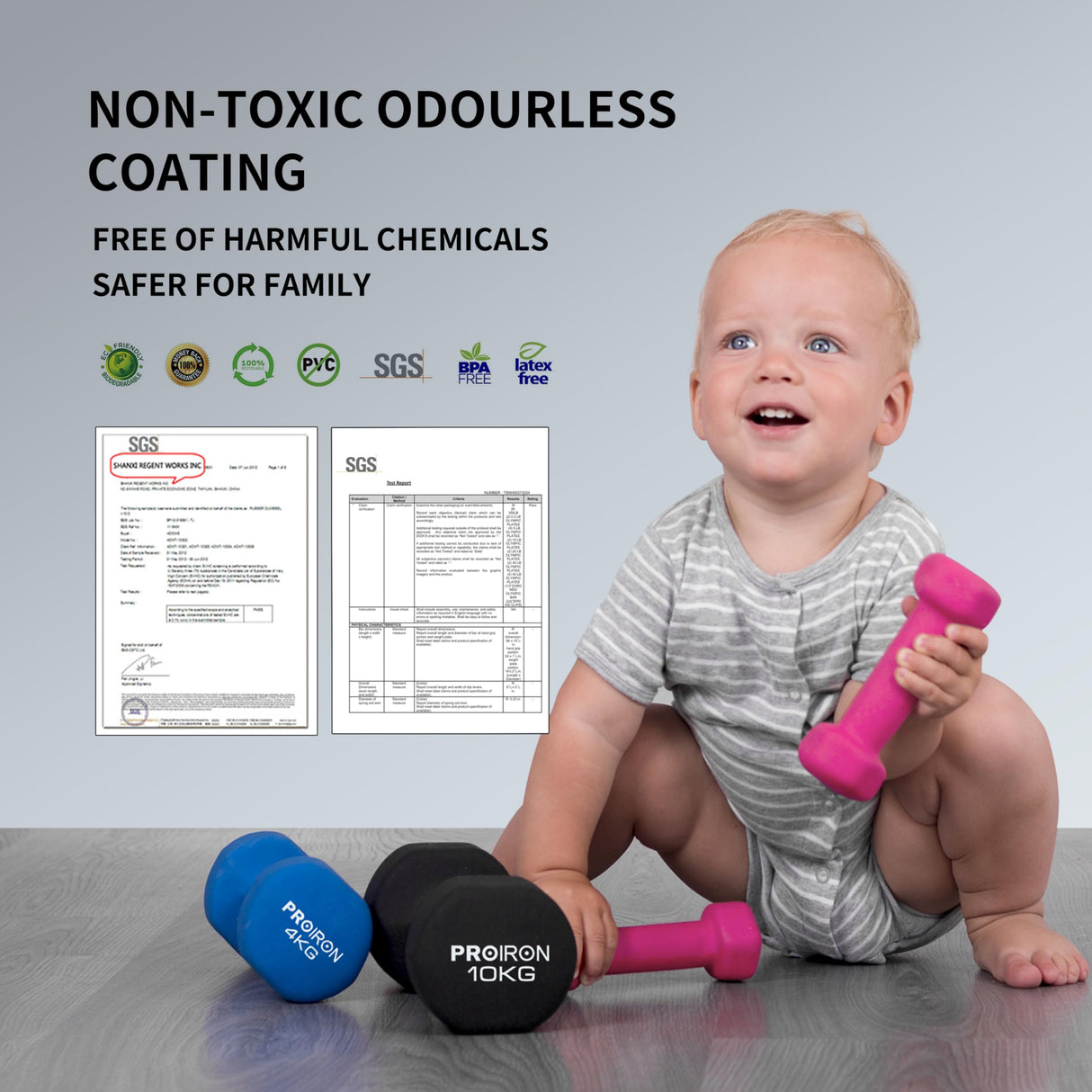 Set de 2 Mancuernas Neoprene Dumbbell 2 kg Proiron 1 un