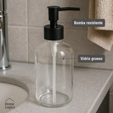 Dispensador Jabón Vidrio Transparente 450 ml Home Logics 1 un