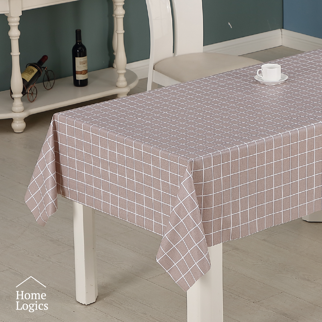 Mantel Cuadriculado Beige 280 x 140 cm Home Logics 1 un