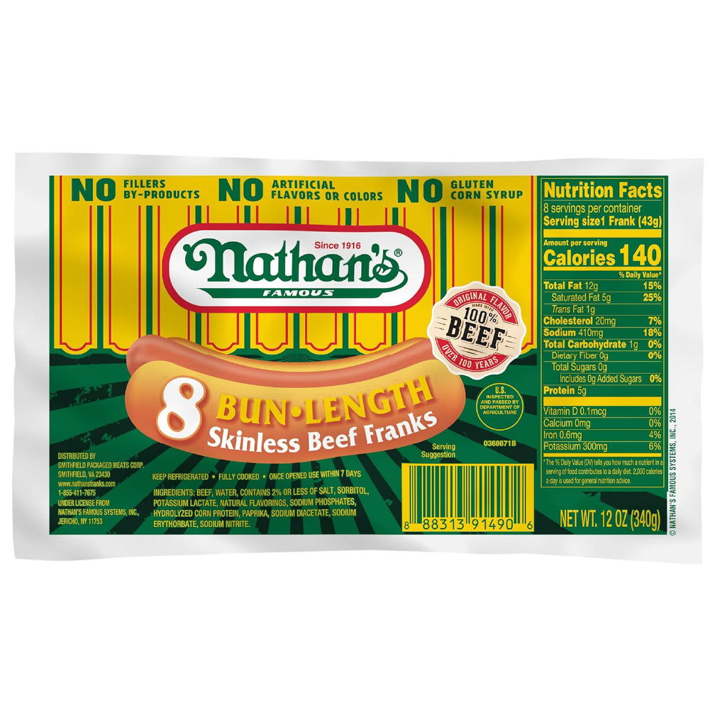 Salchichas sin Piel Nathan's 340 g