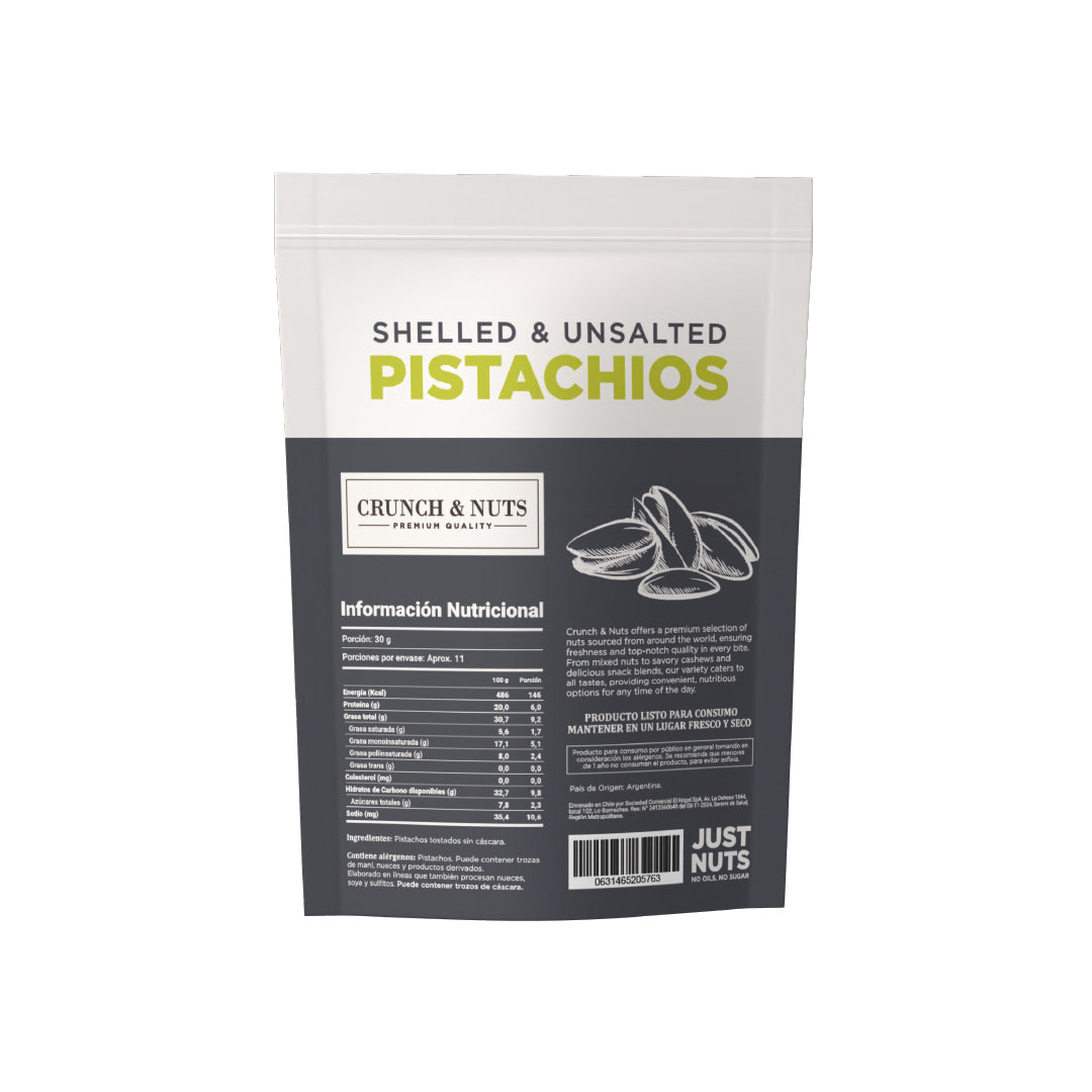 Pistachos Tostados Sin Sal Sin Cáscara Crunch & Nuts 350 g