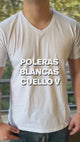 Poleras 100% Algodón Blancas Cuello V Pack 3 Cosley