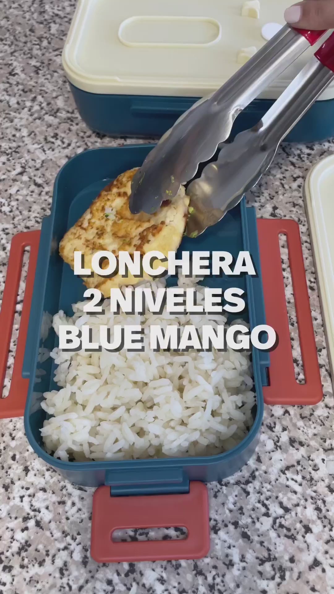 Lonchera 2 Niveles con Mango Plástica Blue 1400 ml 1 un