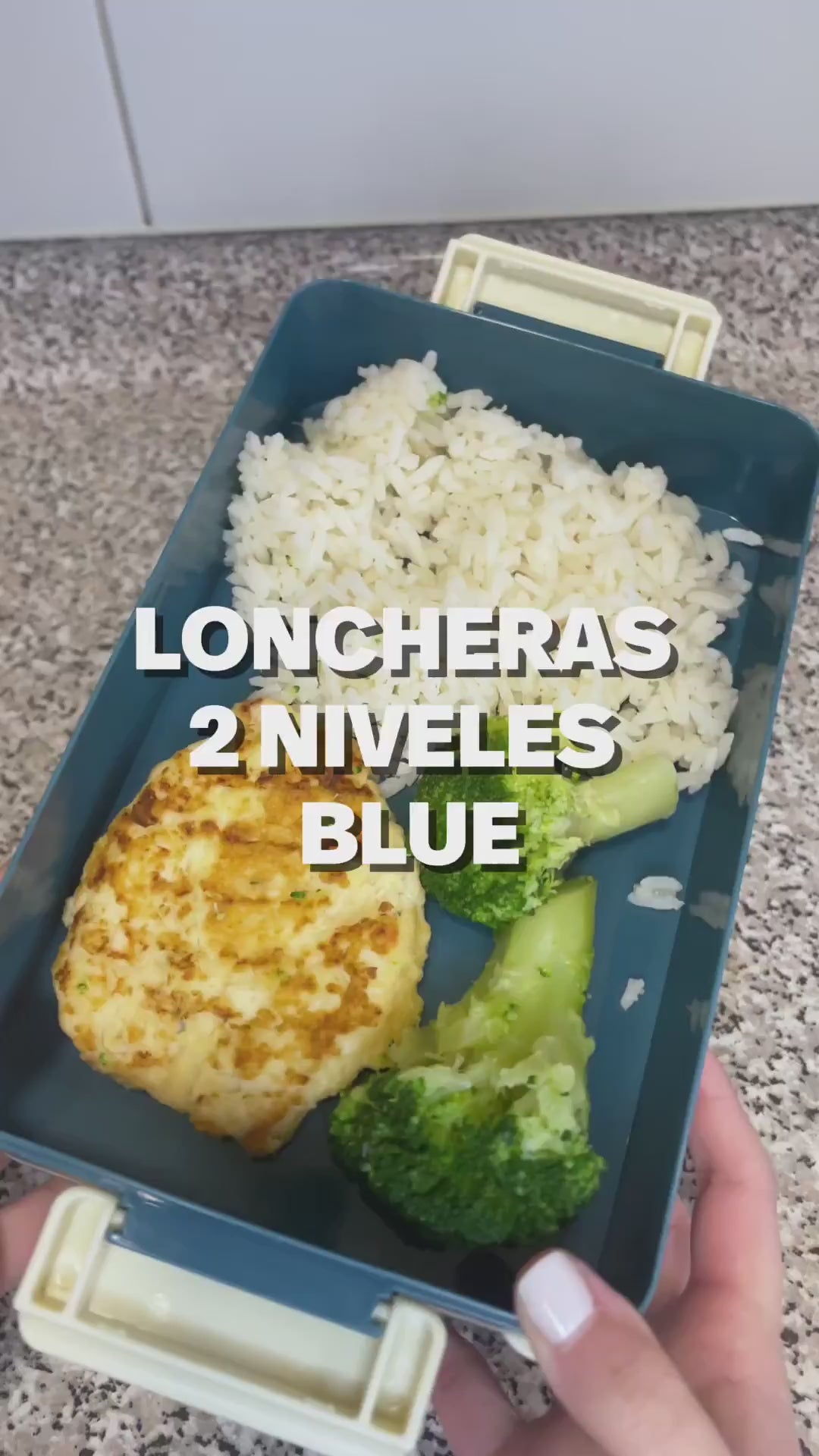 Lonchera 2 Niveles Plástica Blue 2000 ml 1 un