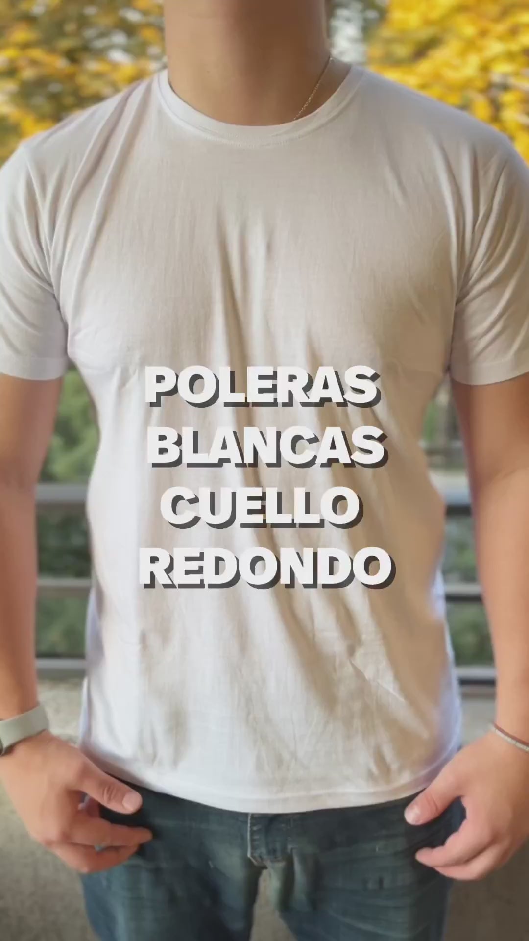 Poleras 100% Algodón Blancas Cuello Redondo Pack 3 Cosley