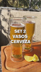 Set 2 Vasos Cerveza Vidrio Doble Pared 400 ml Home Logics 1 un
