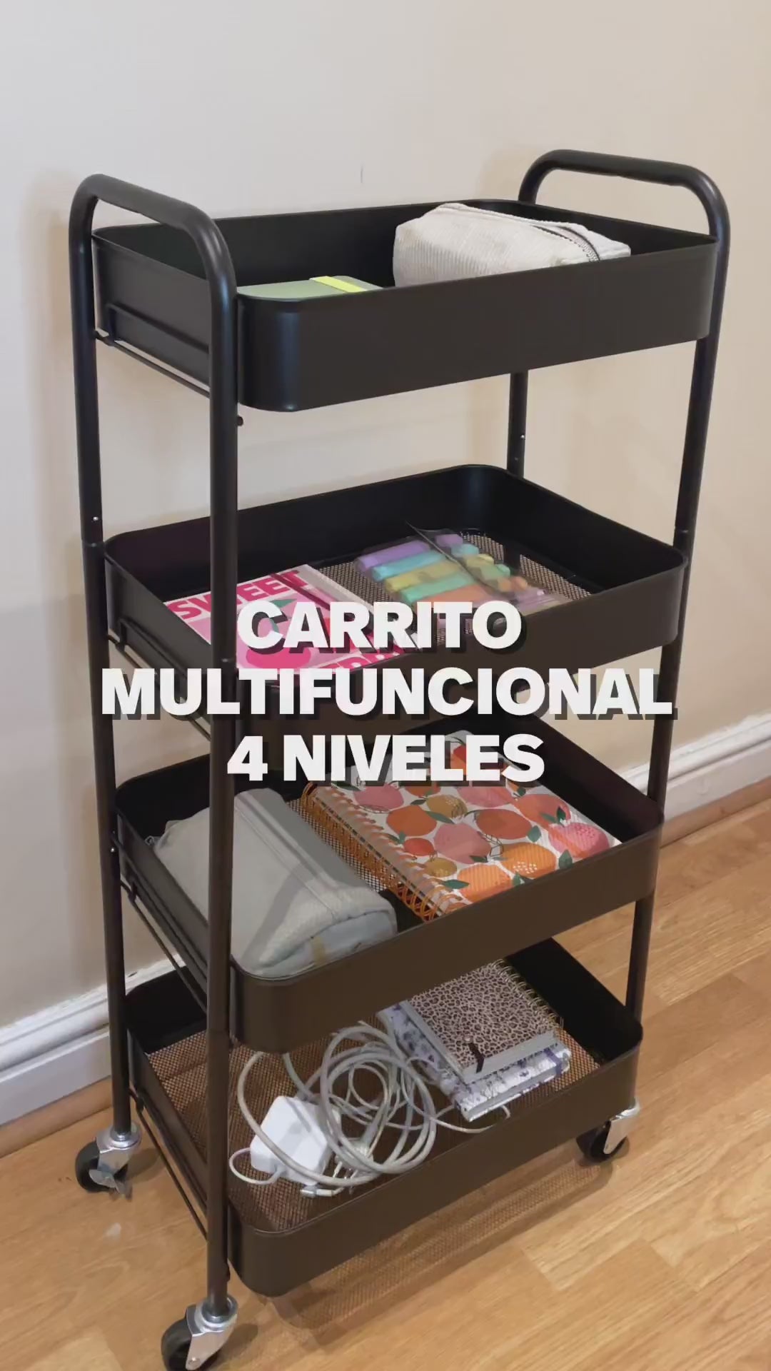 Carrito Multifuncional 4 Niveles Black Home Logics 1 un