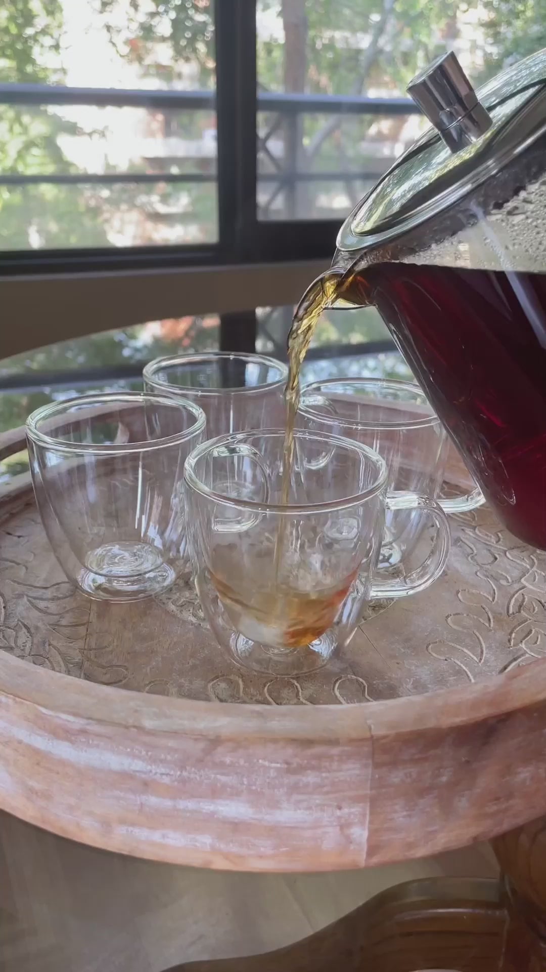 Set 4 Tazas Vidrio Doble Pared 160 ml Home Logics 1 un