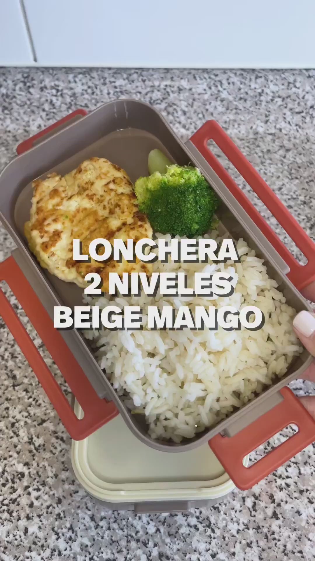 Lonchera 2 Niveles con Mango Plástica Beige 1400 ml 1 un