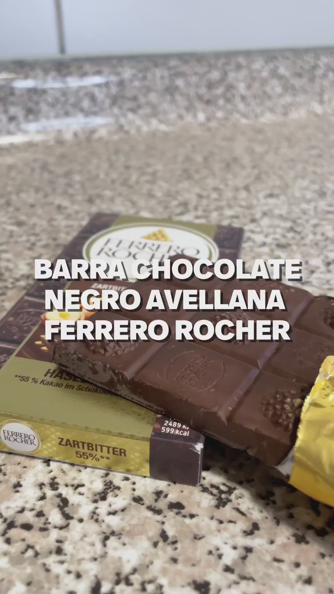 Barra Chocolate Negro Avellana Ferrero Rocher 90 g