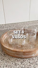 Set 4 Vasos Vidrio Doble Pared 300 ml Home Logics 1 un