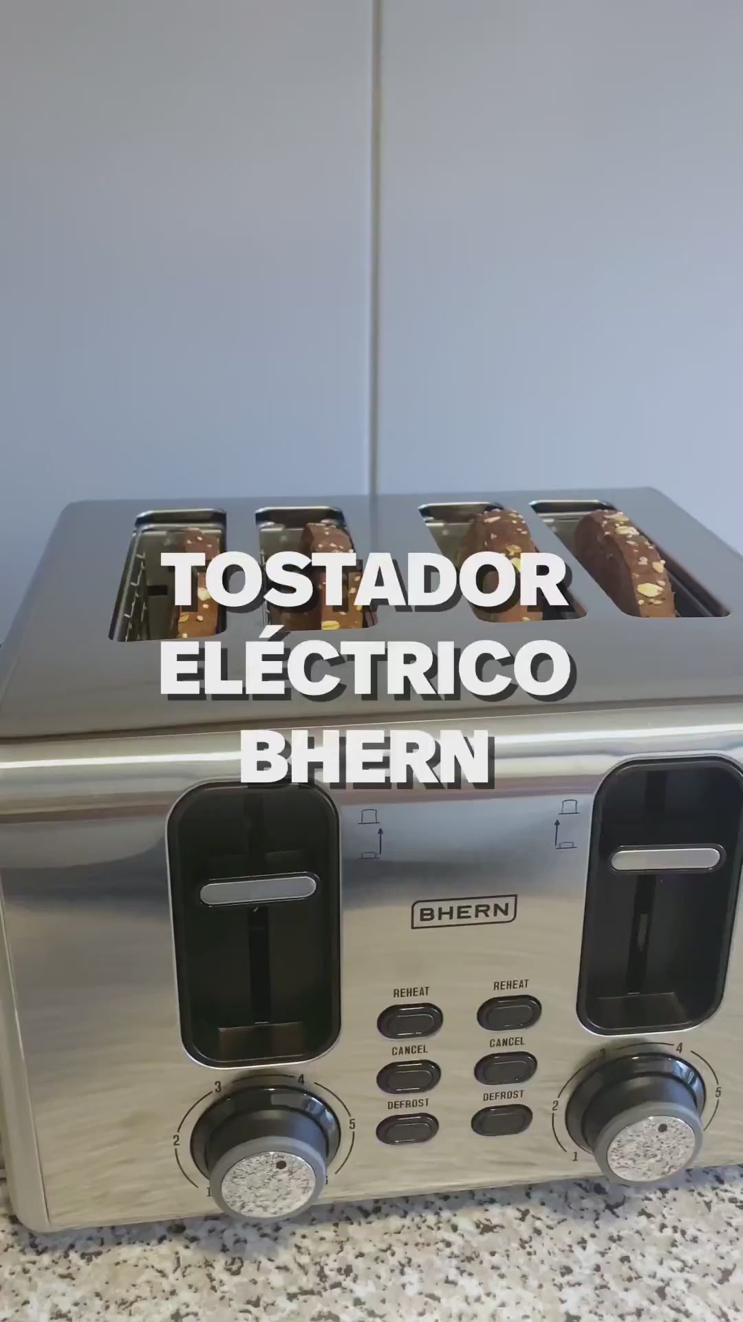 Tostador Eléctrico Acero Inoxidable 4 Bhern