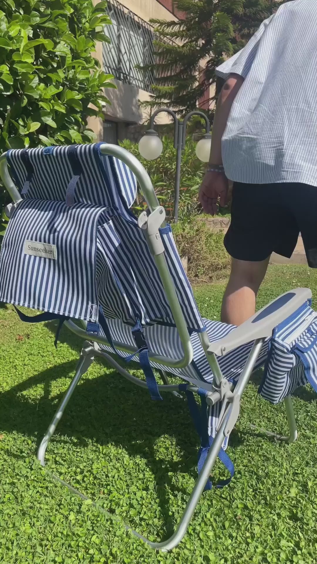 Silla de Playa Alta Navy Blue Sunseeker 1 un