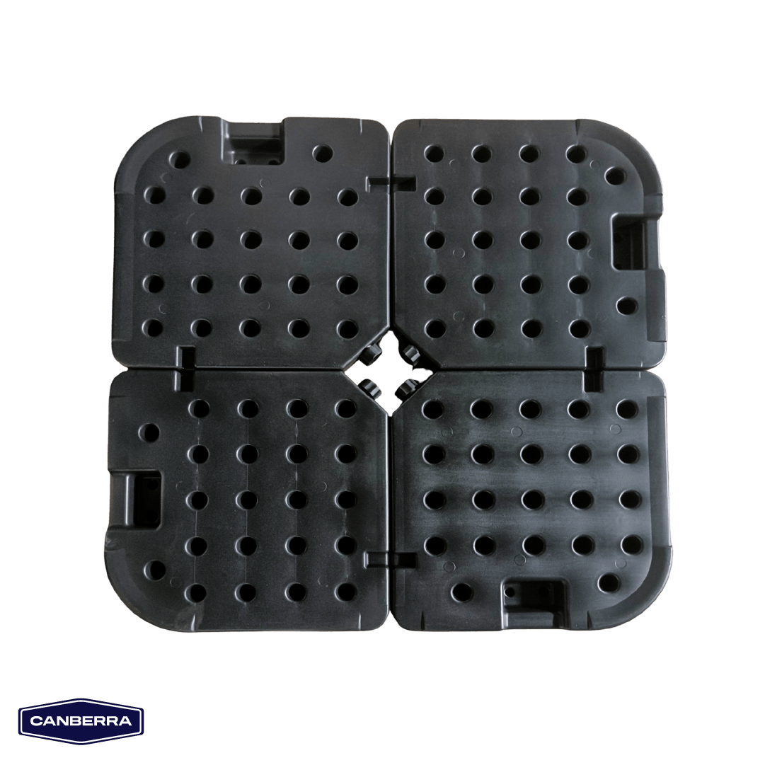 Base Plástica Rellenable Cuadrada Para Quitasol 4 x 15 Litros Canberra 1 un