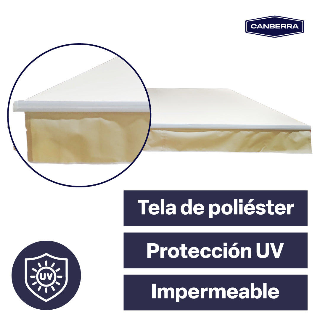 Toldo Retráctil 4 x 2.5 m Beige Canberra