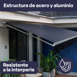 Toldo Retráctil 4 x 2.5 m Gray Canberra