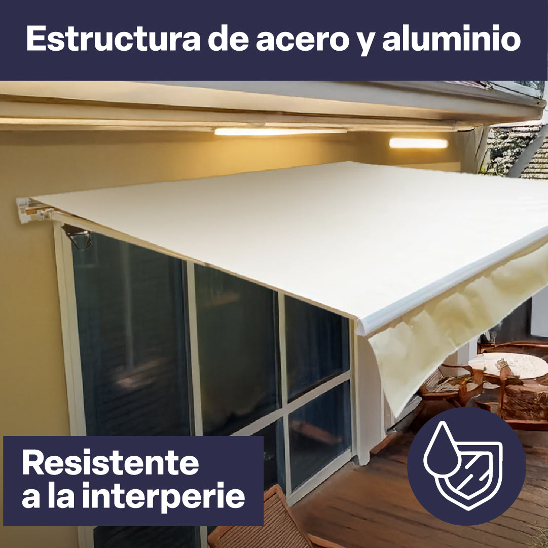 Toldo Retráctil 4 x 2.5 m Beige Canberra