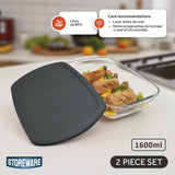 Fuente Hornear Vidrio 1.6L con Tapa Storeware 1 un