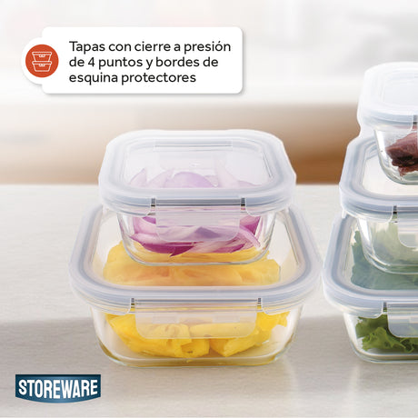 Set 5 Contenedores Herméticos Vidrio Storeware 1 un