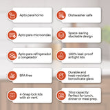 Set 5 Contenedores Vidrio Mealprep 880 ml Storeware 1 un