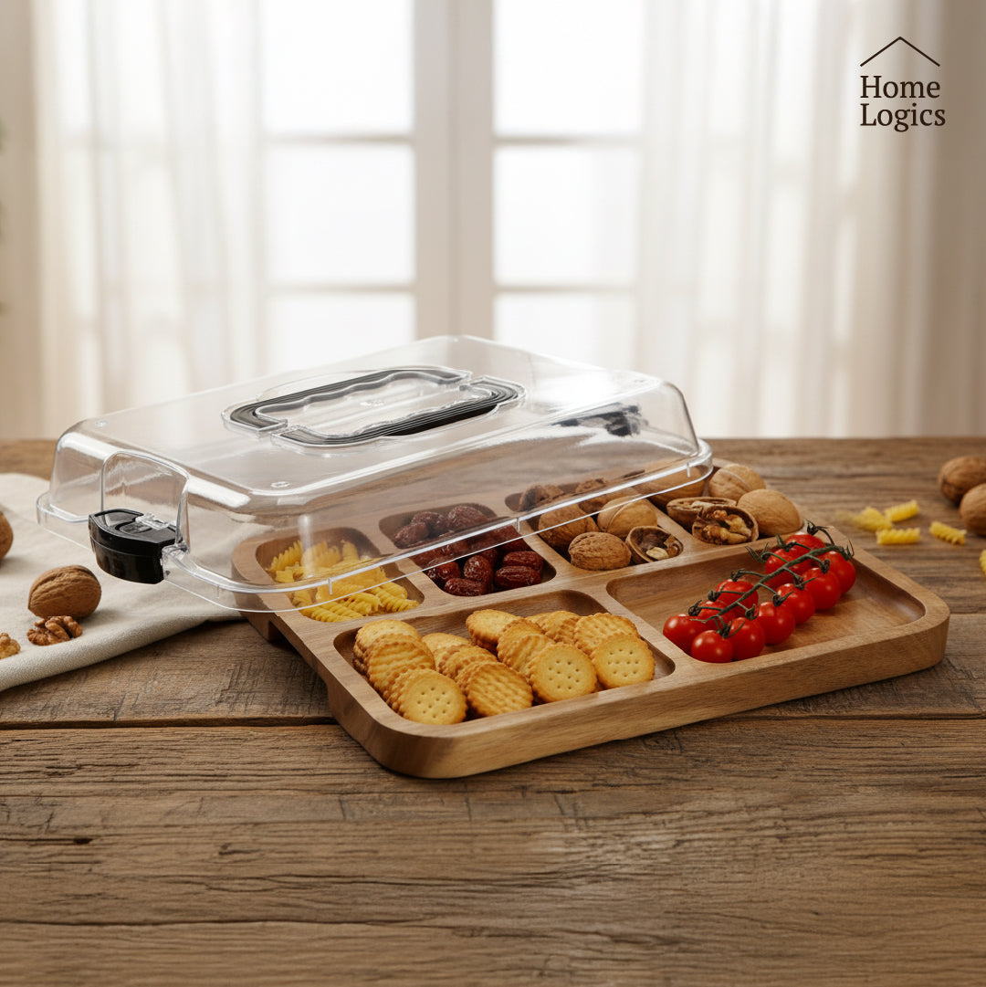 Tabla Aperitivo Portátil con Tapa Acacia Home Logics 1 un