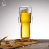 Set 2 Vasos Cerveza Vidrio Doble Pared 400 ml Home Logics 1 un