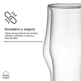 Set 2 Vasos Cerveza Vidrio Doble Pared 400 ml Home Logics 1 un
