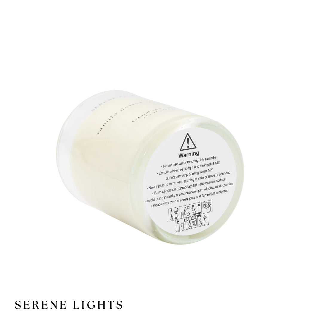 Vela Soja Natural Vanilla Delici 400g Serene Lights 1 un
