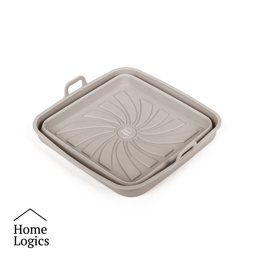 Set 2 Moldes Silicona Air Fryer Cuadrados 21 cm Home Logics 1 un